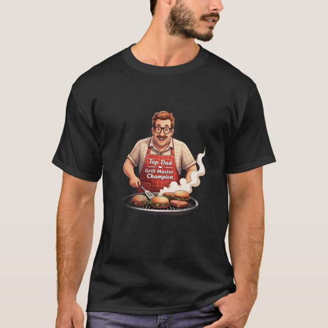 T-shirt "Top Papa Grill Master Champion" Barbecue Père (Devant)