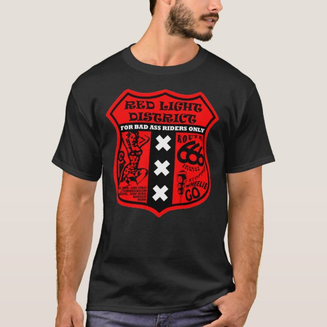 T-shirt Top Vendeur Red Light District Amsterdam   (Devant)