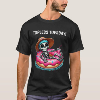 T-SHIRT TOPLESS MARDI SKELETON