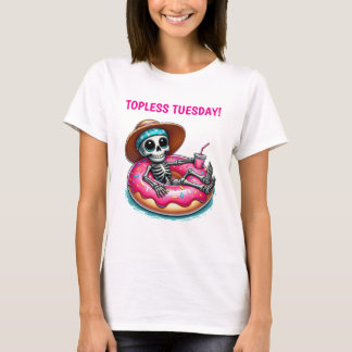 T-SHIRT TOPLESS MARDI SKELETON