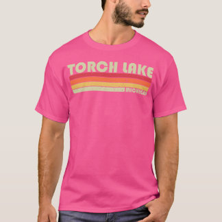 T-shirt TORCH LAKE MICHIGAN Funny Fishing Camping Summer r