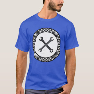 T-shirt Torche Rockabilly Rétro Vintage à Motif Damier