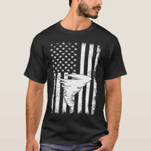 T-shirt Tornade Drapeau américain Ouragan Tempête Chasseur
