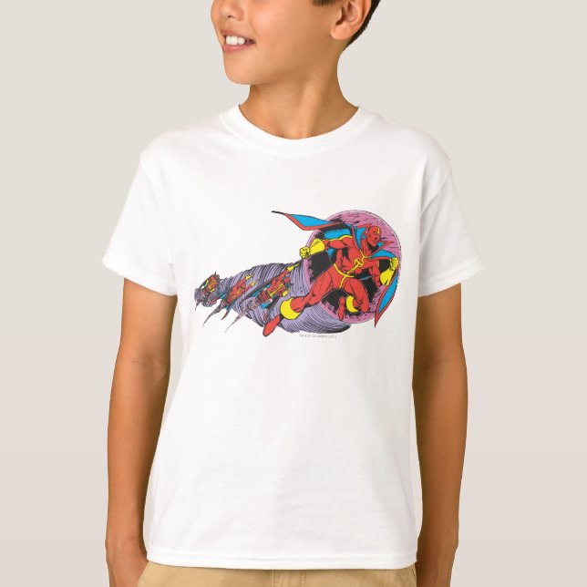 T-shirt Tornade Rouge En Mouvement Vent (Devant)