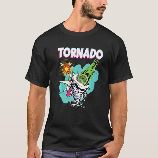 T-shirt Tornado Beer Drinking Tornado Rotation Beer Funny  (Devant)