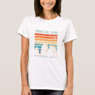 T-shirt Torres del Paine T Shirt Retro Chili Mountain Hiki