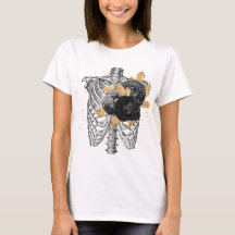 Torso vintages roses noirs et faux feuillage d'or