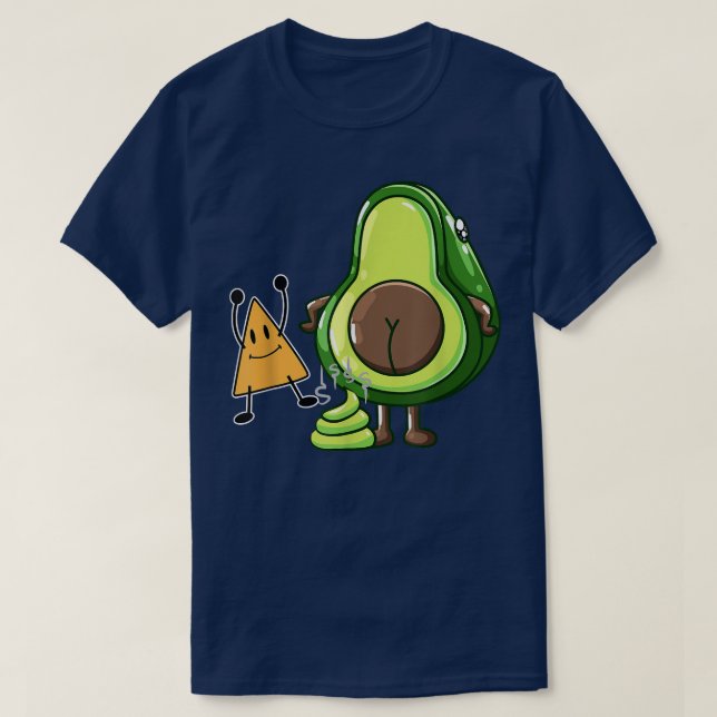 T-shirt Tortilla Chip Guacamole Poop Pooping Avocado Vegan (Design devant)