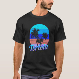 T-shirt Tortola Retro Tropical Palm Trees Vacances