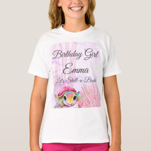 T-shirt Tortue 4e anniversaire, sous la mer