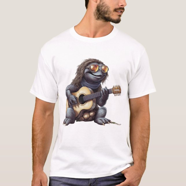 T-shirt Tortue à cheveux longue des îles Galapagos (Devant)