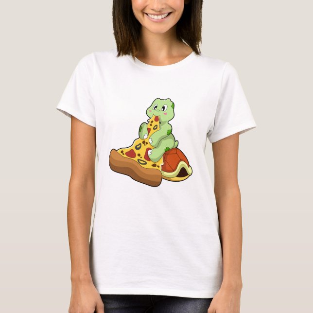 T-shirt Tortue à la pizza (Devant)