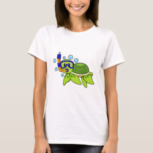 T-shirt Tortue à la plongée avec tuba