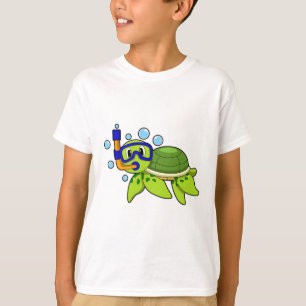 T-shirt Tortue à la plongée avec tuba