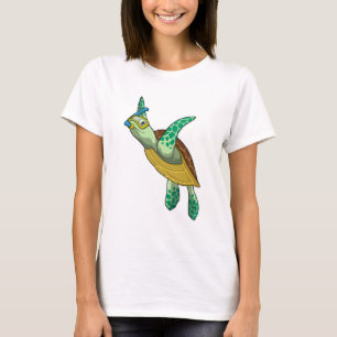 T-shirt Tortue à la plongée avec tuba