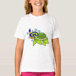 T-shirt Tortue à la plongée avec tuba