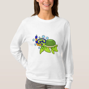 T-shirt Tortue à la plongée avec tuba