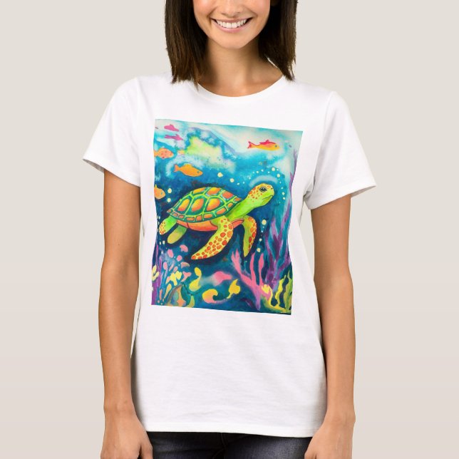 T-shirt Tortue à peinture (Devant)