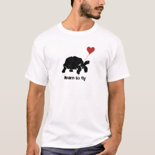 T-shirt tortue apprend à voler pochoir art