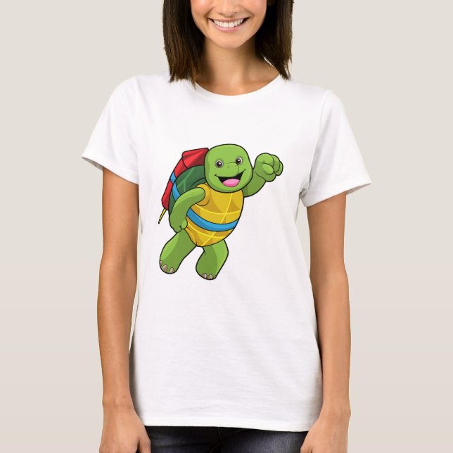 T-shirt Tortue au volant avec fusée (Devant)