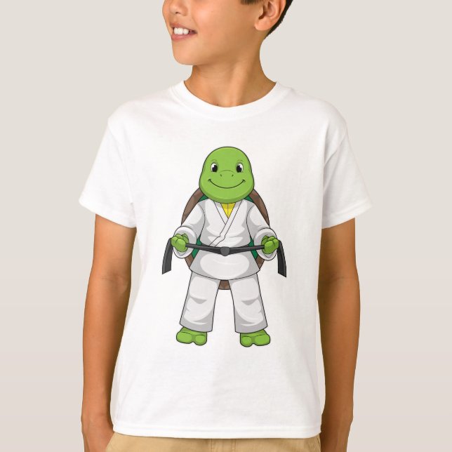 T-shirt Tortue aux arts martiaux avec ceinture noire (Devant)