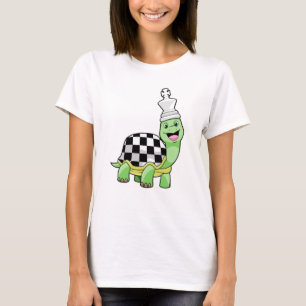 T-shirt Tortue aux échecs avec jeu d'échecs & King