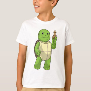 T-shirt Tortue aux échecs avec pièce de pion