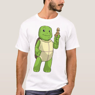 T-shirt Tortue aux échecs avec pièce de pion