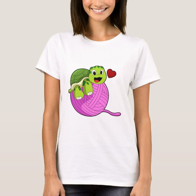 T-shirt Tortue avec balle de laine (Devant)