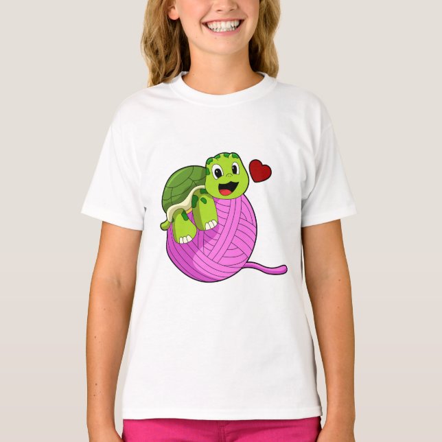 T-shirt Tortue avec balle de laine (Devant)
