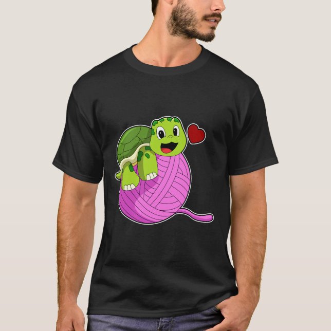 T-shirt Tortue avec balle de laine (Devant)