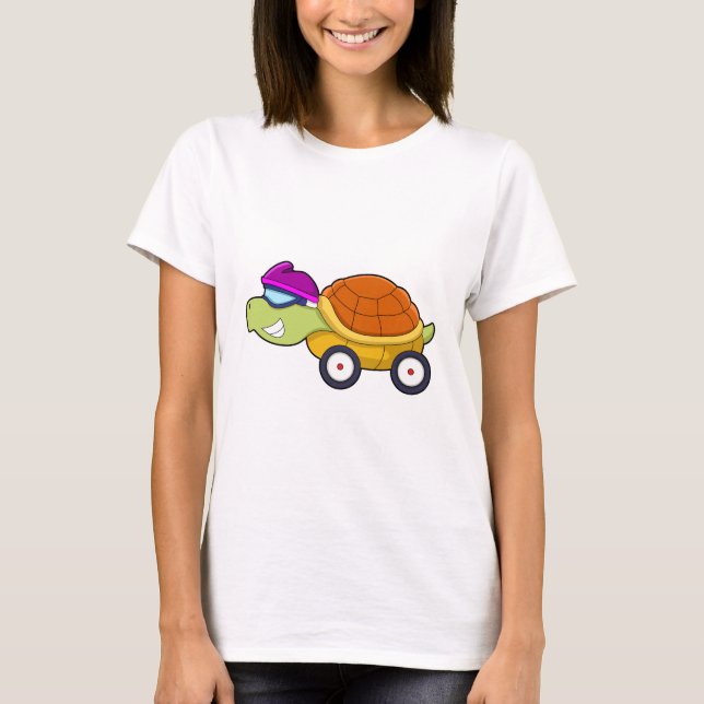 T-shirt Tortue avec coquille comme voiture (Devant)