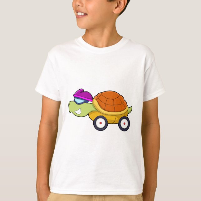 T-shirt Tortue avec coquille comme voiture (Devant)