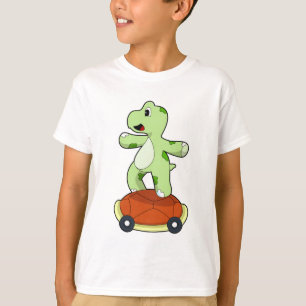 T-shirt Tortue avec coquille en tant que skateboard