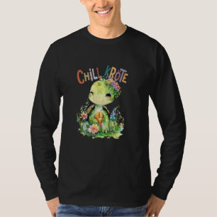 T-shirt tortue avec des fleurs mignonnes tortues bouclées 