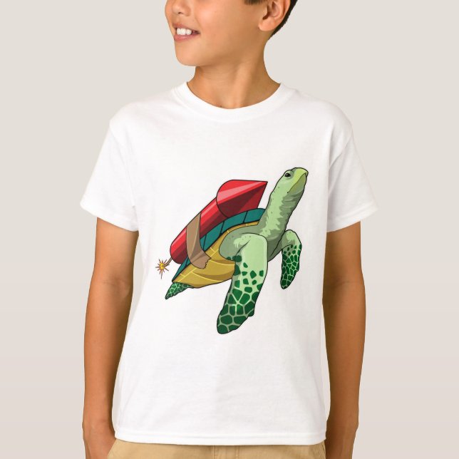 T-shirt Tortue avec fusée (Devant)