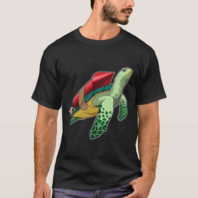 T-shirt Tortue avec fusée (Devant)