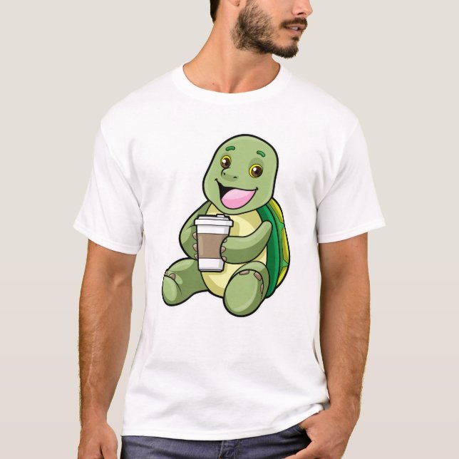 T-shirt Tortue avec Shell & Café à aller (Devant)