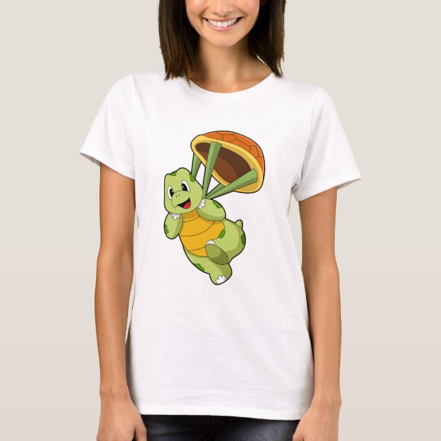 T-shirt Tortue avec Shell en tant que Skydiver (Devant)