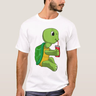 T-shirt Tortue avec tasse à boire avec paille