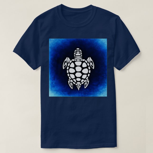 T-shirt Tortue bleue de mer Abstraite (Design devant)