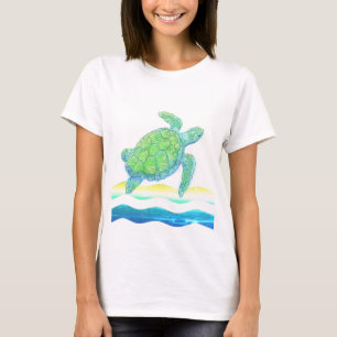 T-shirt Tortue bleue et verte