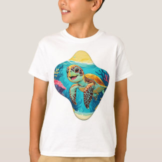 T-shirt Tortue Bohème Australienne - Éclaboussure Ensoleil