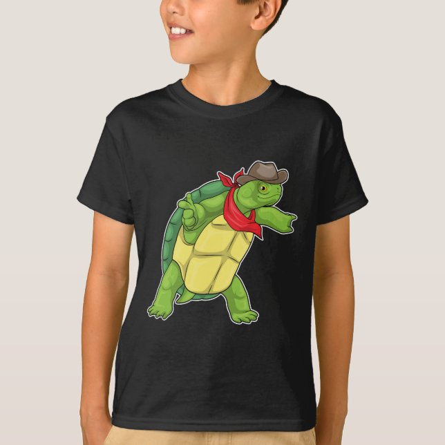 T-shirt Tortue Cowboy casquette (Devant)