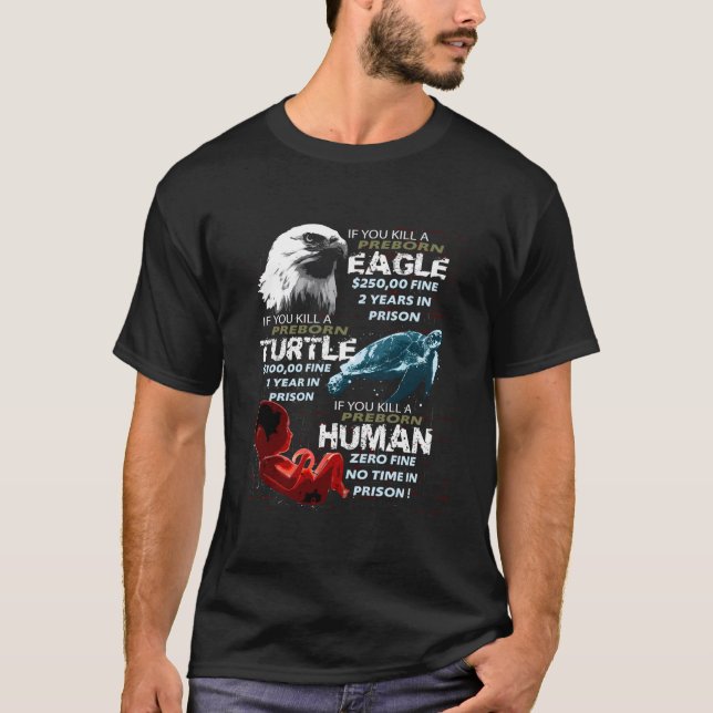 T-shirt Tortue d'aigle Hu pour la lutte contre l'avortemen (Devant)