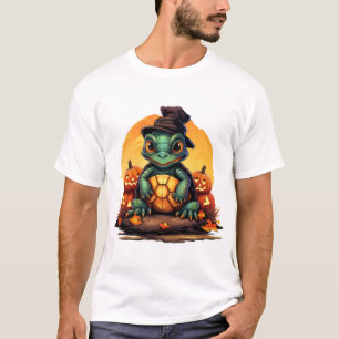T-shirt Tortue de l'enchantement d'Halloween avec chapeau