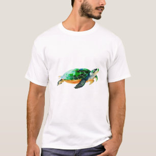 T-shirt Tortue de mer bébé se dirigeant vers la mer