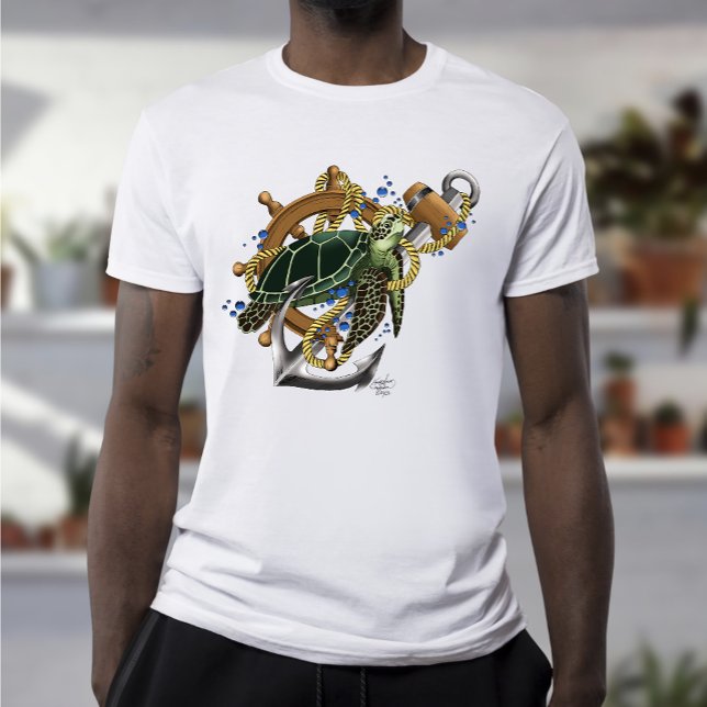 T-shirt Tortue de mer bleu vert (Créateur téléchargé)