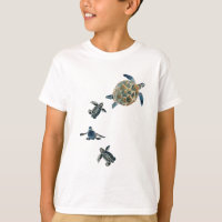 Tortue de mer et bébés