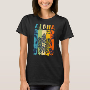 T-shirt Tortue de mer Retro Aloha Hawaiian Famille Vacance